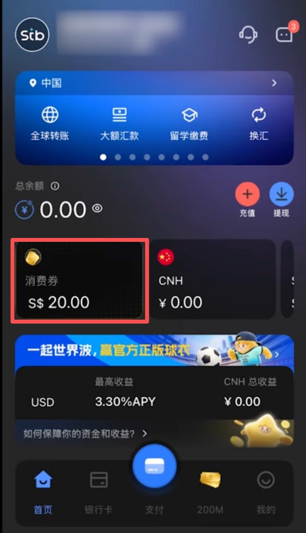 首页:消费券与余额